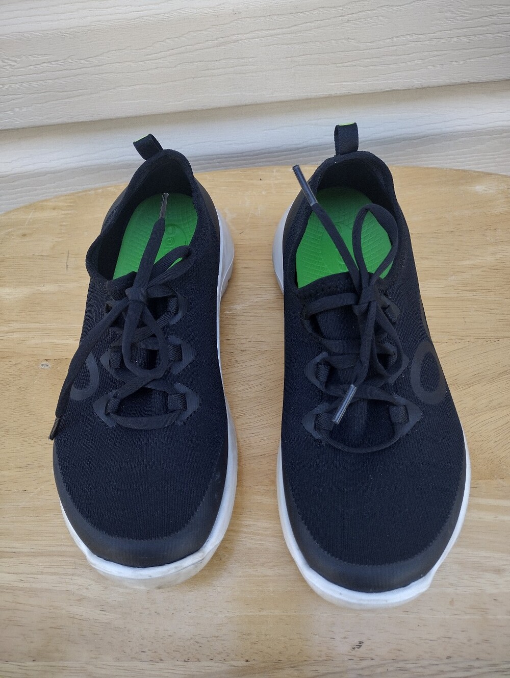 Oofos Oomg Sport LS Lace-Up Sneakers Recovery Black White Women’s Size 8
